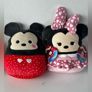 Disney Squishmallows Mickey & Minnie Mouse Valentine 8” Plush Set NWT  Kellytoy
